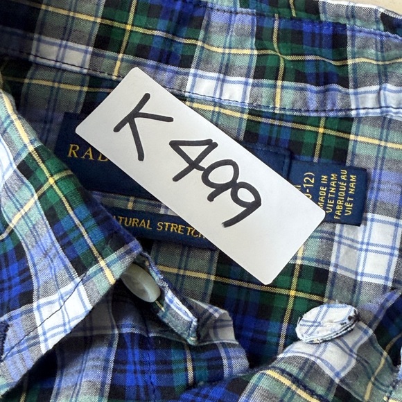 Ralph Lauren Kids Blue and Green Plaid Button Down Shirt - Picture 7 of 7